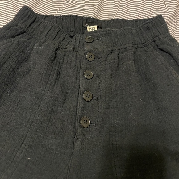 XS Madewell cotton-linen straight legged high rise elastic-waist pants - Picture 3 of 6